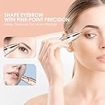 Eyebrow & Facial Trimmer: 2 in1 Rechargeable Facial Hair Removal & Eyebrow Shaver - Body Razor with Built-in LED Light (Rose Gold) - Image 4