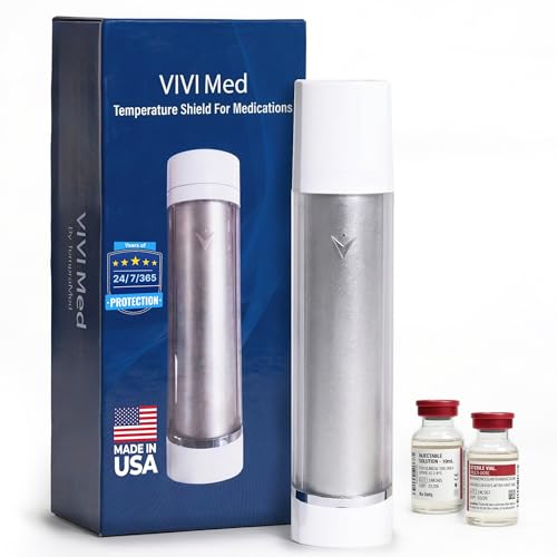 VIVI Med Insulin Vials Cooler Travel Case TSA Approved. Diabetes Care Cooler for 2 Vials GLP-1 Meds Humira & Epinephrine No Ice Packs or Charging One-Touch Status Indicator Made in the USA