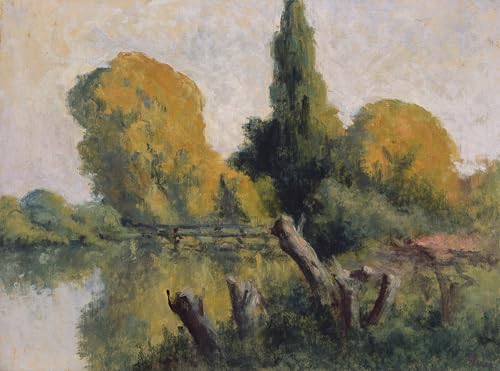 Toile murale abstraite automne pour décoration salon peinture Maximilien Luce 60x90