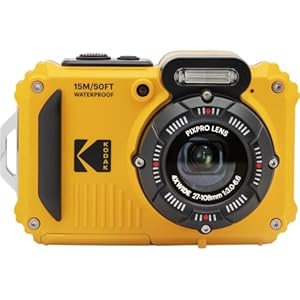 KODAK PIXPRO WPZ2 Rugged Waterproof Shockproof Dustproof WiFi Digital Camera 16MP 4X Optical Zoom 1080P Full HD Video Vlogging Camera 2.7″ LCD (Yellow)