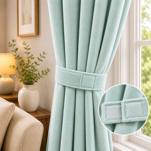Image of Velvet Curtains | Heavy Soft Premium Velvet Drapes for Bedroom and Living Room | Semi Light Blocking, Thermal Insulated and Noise Reducing Window Panels | 5 Feet, Set of 2 (Blue)