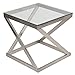 Ashley Furniture Signature Design - Coylin Glass Top Square End Occasional End Table - Contemporary - Brushed Nickel Finish