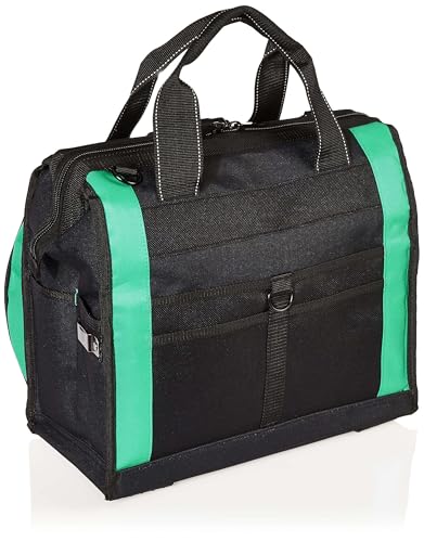 Image of Amazon Basics Tool Sling Bag with Adjustable Padded Shoulder Strap, Sturdy Organized Storage, 40 Pockets, Black