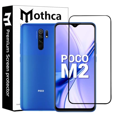 Image of Mothca Military-Grade Tempered Glass for Redmi 9 / 9T / 9 Power / 9 Prime /Poco M2 / Poco M3 with Edge to Edge Coverage - Case Friendly, Anti-Scratch & Bubble-Free Installation Kit
