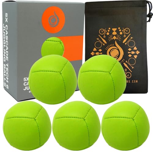Cascade Juggling 5 palline da giocoleria a sei pannelli da 110 g e borsa, set di 3 palline da giocoleria (verde) Cascade Juggling 5 palline da giocoleria a sei pannelli da 110 g e borsa, set di 3 palline da giocoleria (verde)