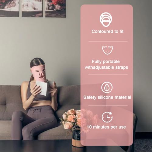 Aphrona Máscara facial de LED da Via Láctea, máscara facial de LED para terapia de luz vermelha e az