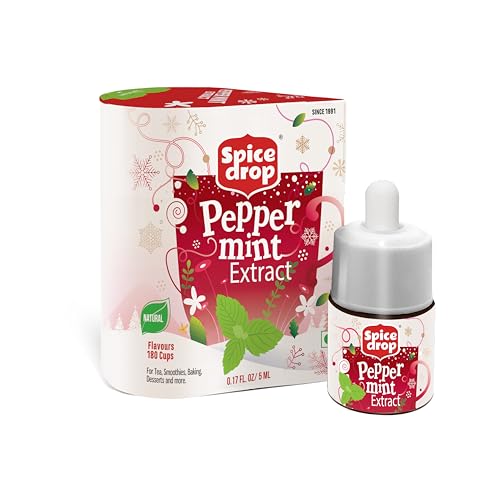 Image of Spice Drop Peppermint Extract - Up to 180 Drops Per Bottle | Tea, Coffee, Cooking, Baking, Dessert | Rich In Quality And Aroma | No Added Color or Preservative | Vegan , Pack of 1
