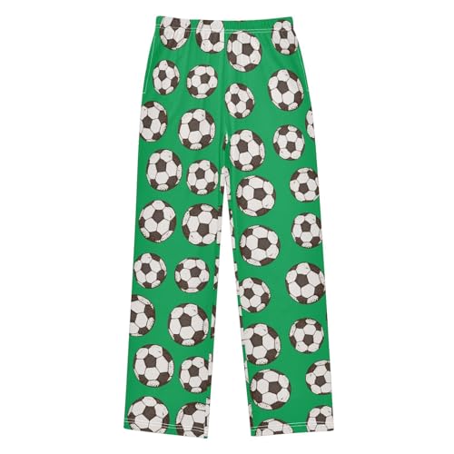 ZZXXB Football Print Boys Long Pants Soft Trousers Elastic Waist Kids Lounge Bottoms with Pockets S-XL