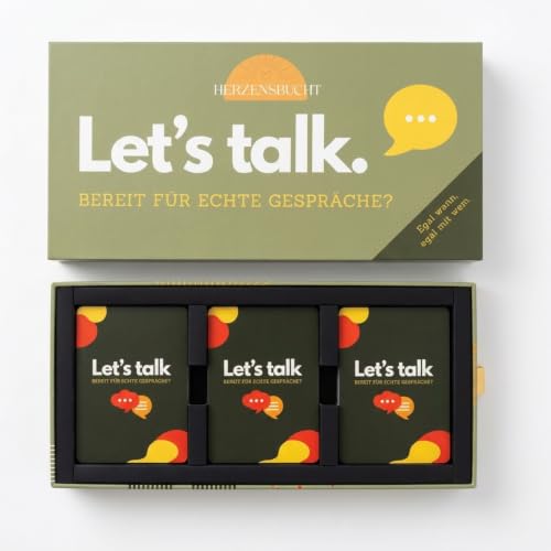 Herzensbucht Lets Talk: 150 Deep Talk Karten | Gesprächsspiel für Paare Freunde & Familie | Um die Verbindung & Freundschaft zu stärken | Partyspiel & Gesellschaftspiel | Spiel für Paare | Geschenk