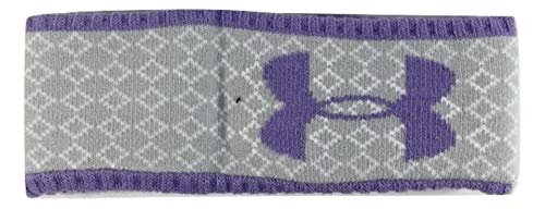 Under Armour Girls Reversible Logo Knit ColdGear Headband (Gray/Purple)2