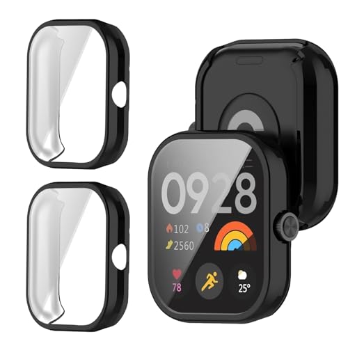 #VerdientProvisionen<br>Hülle Kompatibel mit Xiaomi Redmi Watch 4 [2 Stück] Soft TPU Stoßfestes Schutzhülle Anti Kratz Case Displayschutzfolie für Xiaomi Redmi Watch 4 (Schwarz Schwarz)