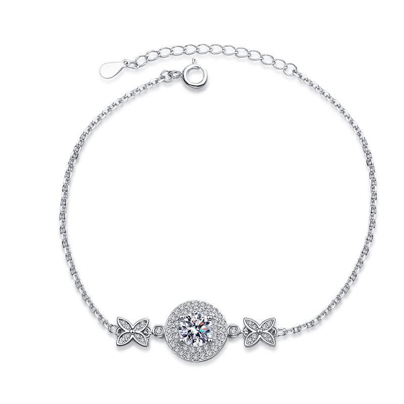 Moissanite bracelet papillon argent pour sublimer vos tenues de soirée
