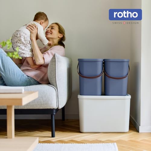 Rotho Albula Aufbewahrungsbox mit Deckel 25 L modular stapelbar Anthrazit