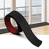 OSDUE Threshold Ramps, Self-Adhesive Wheelchairs Ramp Door Ramp Threshold Strip Anti-Slip Rubber Ramps for Doorways Steps Sweeping Robot Bathroom Scooters Stroller (Black, 6cm x 2cm x 90cm)