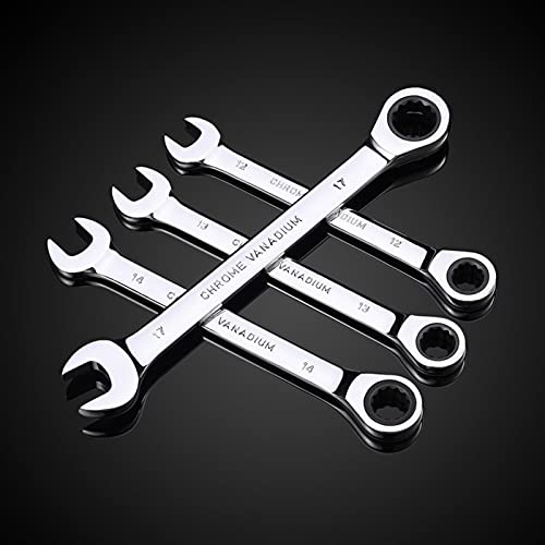 MITINGER Spanner Set,Ratchet Spanner Ratchet Combination Metric Wrench Set Hand Tools for Nut Tools Ring Spanner Torque Gear Ring Wrench Combination Key(12pcs) - Image 7