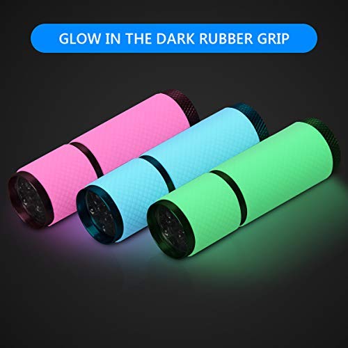 Coolrunner 3Pcs Led Flashlight, Small Glow Flashlights With 9 Led Lights, Portable Light Nail Dryer For Nail Gel (Mixcolor) #TOP2
