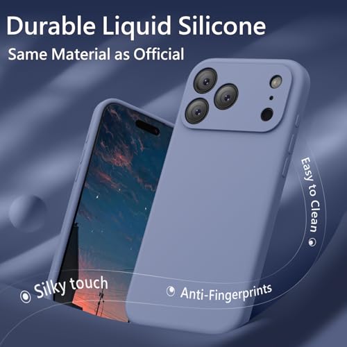 Image of FireNova Magnetic for iPhone 17 Pro Max Case, Compatible with MagSafe, [Integrated Silicone Camera Control Button] [Camera Protection] Anti-Scratch Microfiber Lining Phone Case, 6.9 inch, Lavender Gray