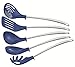 Produktbild Tramontina 25799150 Movin Küchenhelfer Set, 5 teilig, Servierlöffel, Schöpflöffel, Pfannenwender, Schaumlöffel, Spaghettilöffel, Edelstahl, blau