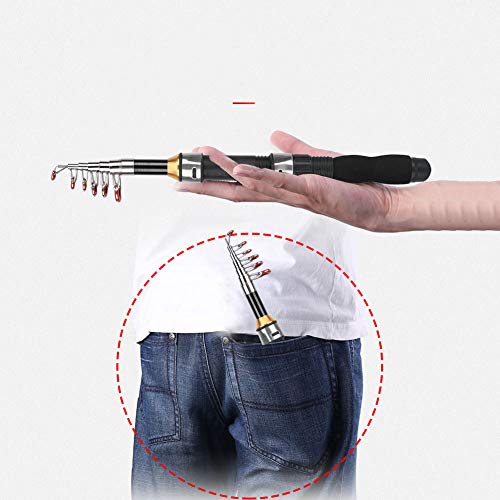 Vissenhengel Draagbare kleine korte zeepaal Mini Sea Fishing Gereedschap Telescopische hengel voor op reis, zeewater, zoetwater, bas, forel, vissen - Image 3