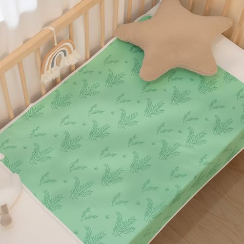 Yukkidds 2er-Pack Bettunterlage Wasserdicht Kinder, Waschbar PIPI Unterlage Bett Kinder, Betteinlage Inkontinenz Bettunterlage 75x90 cm (Grüner Elefant)