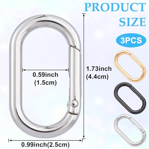 Image of Oval Spring Ring Clips, Metal Keyring Purse Clip