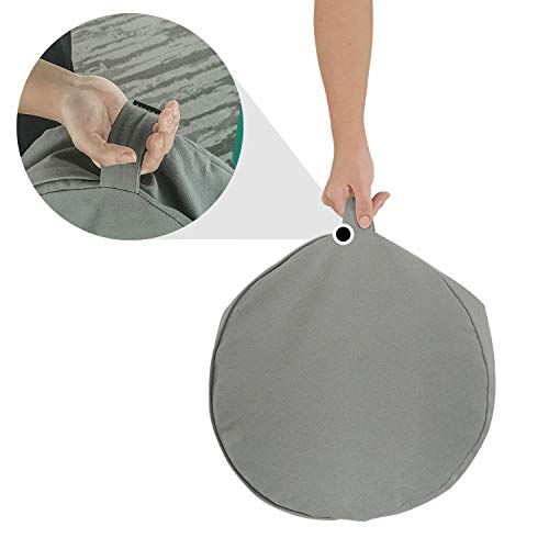 Reehut Zafu Yoga Meditation Cushion, Round Meditation Pillow Filled With Buckwheat, Zippered Organic Cotton Cover, Machine Washable - 4 Colors And 3 Sizes (Grey, 12"X12"X4.5") #TOP2