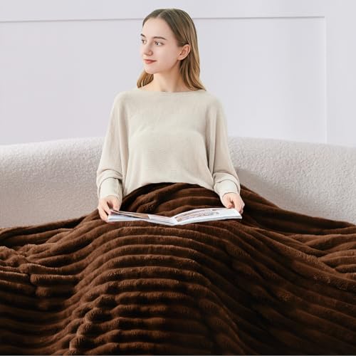 Image of BEDELITE Ribbe Blankets Queen Size for Bed, Chocolate Brown, 90 inchx90 inch