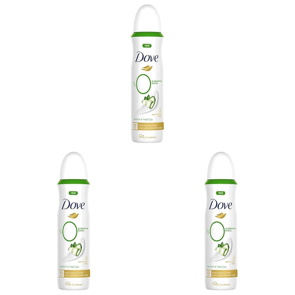 Dove Kadın Deodorant%0 Alüminyum Salatalık & Yeşil Çay 150ml (3 paketi)