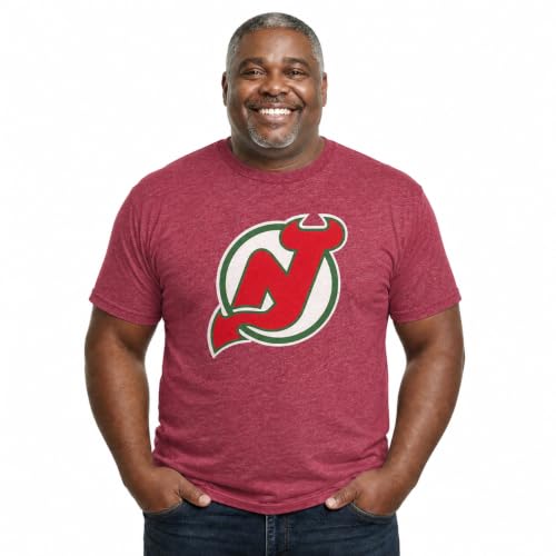 New Jersey Devils Retro Logo T-Shirt Men Women Vintage Heathered Tee