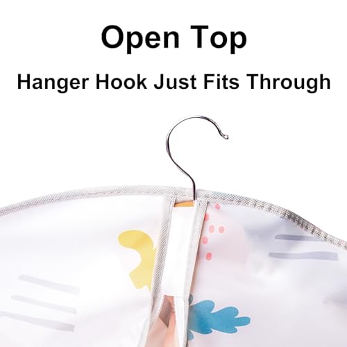 5 Pcs Printed Garment Bags, Lightweight Garment Bag Washable Clothes Cover for T-Shirt, Jacket, Suits, Coats, Oxford Fabrics(60x120cm/24x47in)4