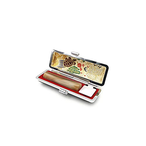 オランダ水牛印鑑 ケース付き ブラスト 個人印鑑 ハンコ 判子 実印 銀行印 認印 10.5～18ミリ (13.5MM) - Toner cartridge Shop - 商品画像