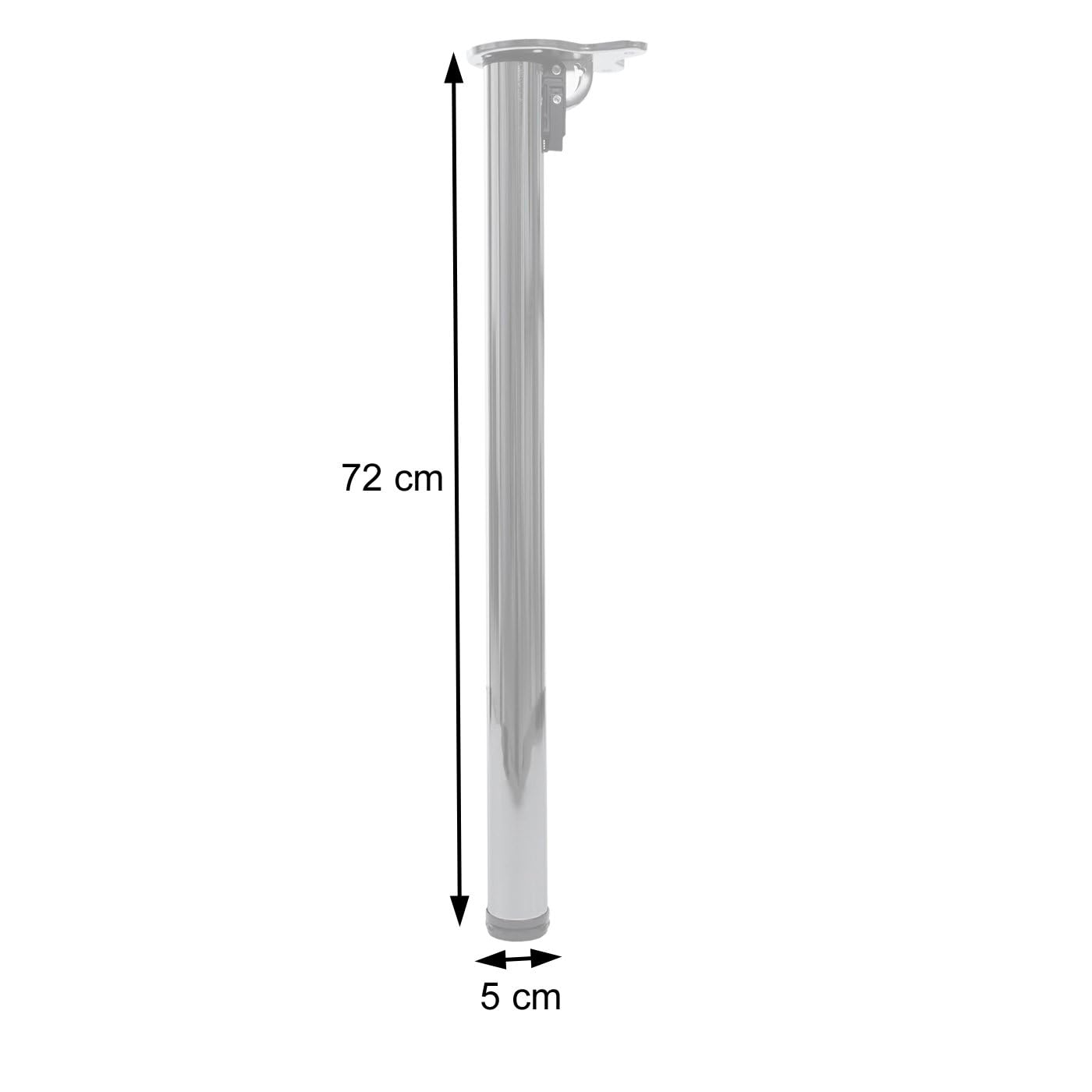 Mendler 2er-Set Tischbein HWC-H34AM klappbar 72cm - weiß