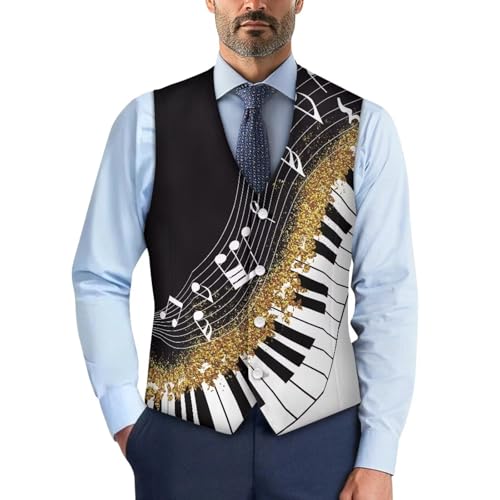 Mens Suit Vests V Neck Suits Lightweight Vests Breasted Jacket with Adjustable Back Strap S-4XL