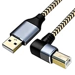 Hanprmeee 0.5M USB 2.0 A Male to B Male Printer Scanner Cable with 480Mbps High Speed Printing, Right Angle, Compatible with Computer, Printer, Scanner, Server, Hard Disk, Copier, All-in-One Machine