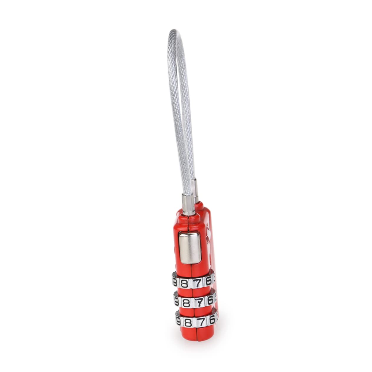 3piezas Candado De Seguridad Tsa Cable Para Equipaje Candado De Combinación De Dígitos Para Maletas y Mochilas Rojo