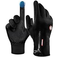 UPhitnis Warme Fahrradhandschuhe Herren Damen Winter - Freizeit Touchscreen Fahrrad Handschuhe mit Dünne Gefüttert Winddicht & Atmungsaktiv für Radfahren