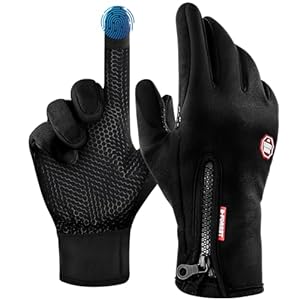 UPhitnis Warme Fahrradhandschuhe Herren Damen Winter - Freizeit Touchscreen Fahrrad Handschuhe mit Dünne Gefüttert Winddicht & Atmungsaktiv für Radfahren
