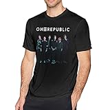 Man's American Pop Rock Band Onerebpublic T Shirt, Crewneck Short-Sleeve Shirt for Teen Mens, Lightweight Cotton Tees Tops, Personalized Custom Tees Clothing 4X-Large Black