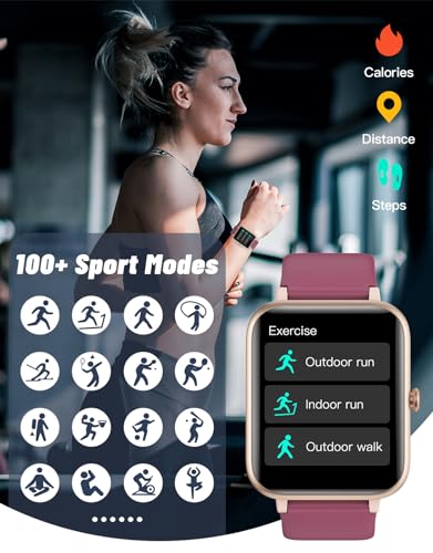 GRV Smart Watch for iOS and Android Phones (Answer/Make Calls), Watches for Women IP68 Waterproof Smartwatch Fitness Tracker Watch with Heart Rate/Sleep Monitor Steps Calories Counter (Dark Purple)