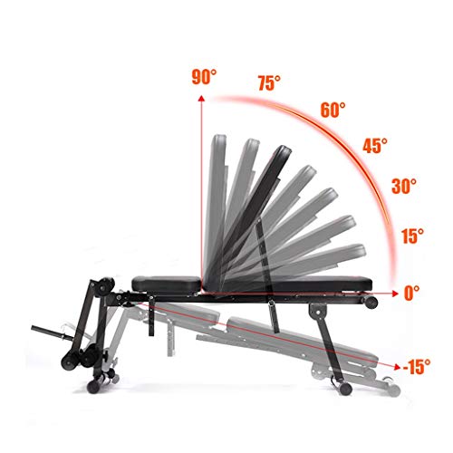 Lanyun Weight Bench Adjustable, Weight Bench Utility Weight Bench for Full Body Workout- Multi-Purpose Foldable Incline/Decline Bench with 2 Elastic Ropes for Home Gym,660Lbs Weight Capacity