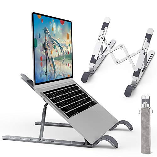 ノートパソコン スタンド pcスタンド 大型 9段階の高さに調整可能 安定性 折りたたみ式 すべてのタブレットとノートパソコンに対応 放熱性 アルミ合金製 タブレットスタンド ラップトップスタンド 姿勢改善 猫背解消 PC/MacBook/ラップトップ/iPad 等に対応
