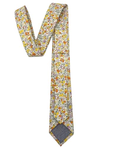 Image of Kebocis Mens Skinny Cotton Floral Tie for Men