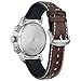 Citizen Men's Eco-Drive Weekender Brycen Chronograph Watch in Stainless Steel, Brown Preforated Leather Strap, Green Bezel, Time/Date, 3 Hand, Green Dial (Model:CA0851-05X)