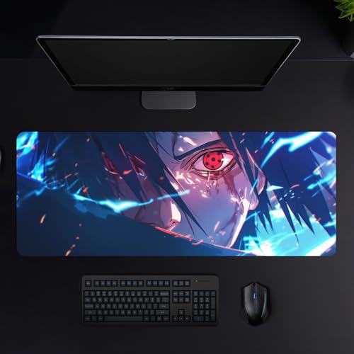 Image of MASIPICKS - XXL Size Anime & Gaming Mouse Pad [Rubber Base] | Mouse Pad (31 x 12 Inches) 3mm Desk Mat (SAS-suke Sharingan Eye)