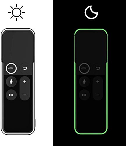 Image of Oboe Sikai Shockproof Protective Case for Apple TV Siri Remote Anti-Slip Soft TPU Cover for Apple TV 4K Remote Anti-Lost with Remote Loop (Black-White)