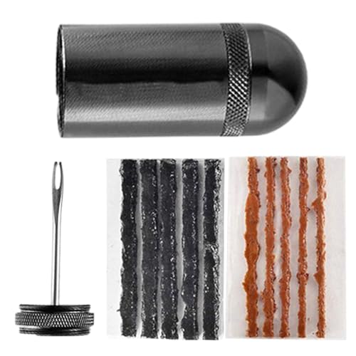 Kit De Reparación Para Neumáticos Sin Cámara De Bicicleta,Kit De Parches Para Neumáticos Pinchados De Bici De Carretera | Set Con Envase Almacenador E Insertador Para Aventuras En Terrenos Irregulares