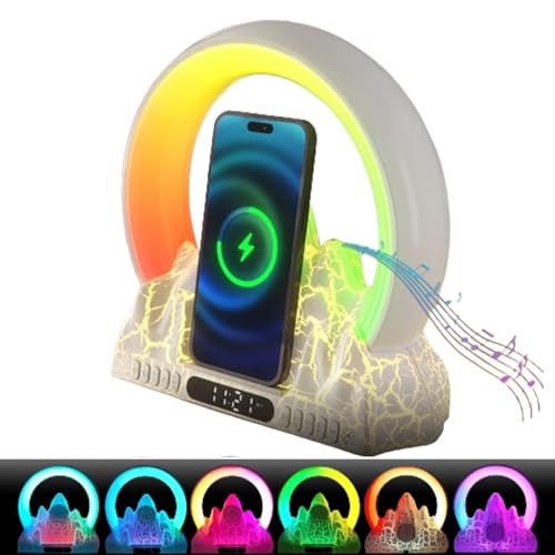 Lampe de table avec chargeur sans fil 15W et réveil tactile pour chevet