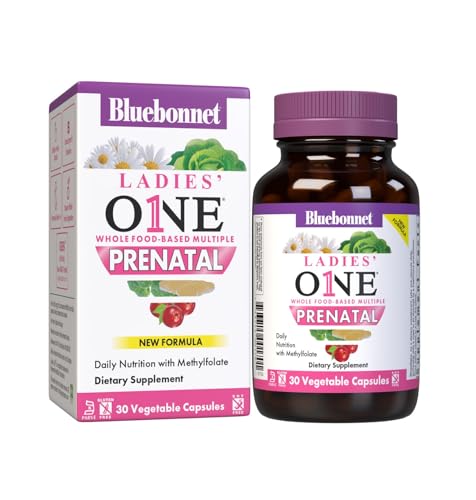 BlueBonnet Nutrition Ladies’ One Prenatal Whole Food-Based Multiple, Daily Nutrition*, Prenatal & Postnatal Health*, Non-GMO, Kosher, Gluten-Free, Soy-Free, 30 Vegetable Capsules, 30 Servings