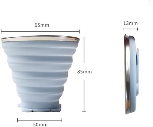 Miniatura 6 de Ochine Taza de viaje plegable de silicona plegable para camping, taza de café de 9.2 onzas, reutilizable, expandible, taza portátil para acampar