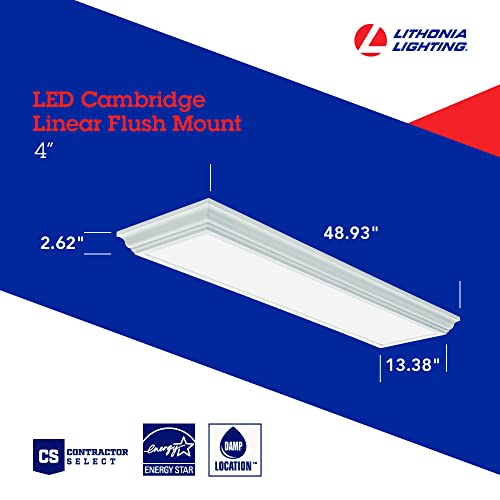 Image of Lithonia Lighting Cambridge 4' LED Kitchen Light Fixture, Cool White, White